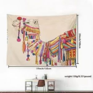 Colorful Camel Print Tapestry Wall Hanging